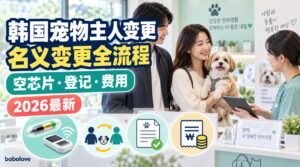 韩国宠物主人变更怎么办理？饲主名义变更流程、空芯片处理与费用（2026最新）