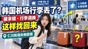 韩国机场行李箱丢失怎么办？被拿错、行李调换与仁川机场失物招领指南